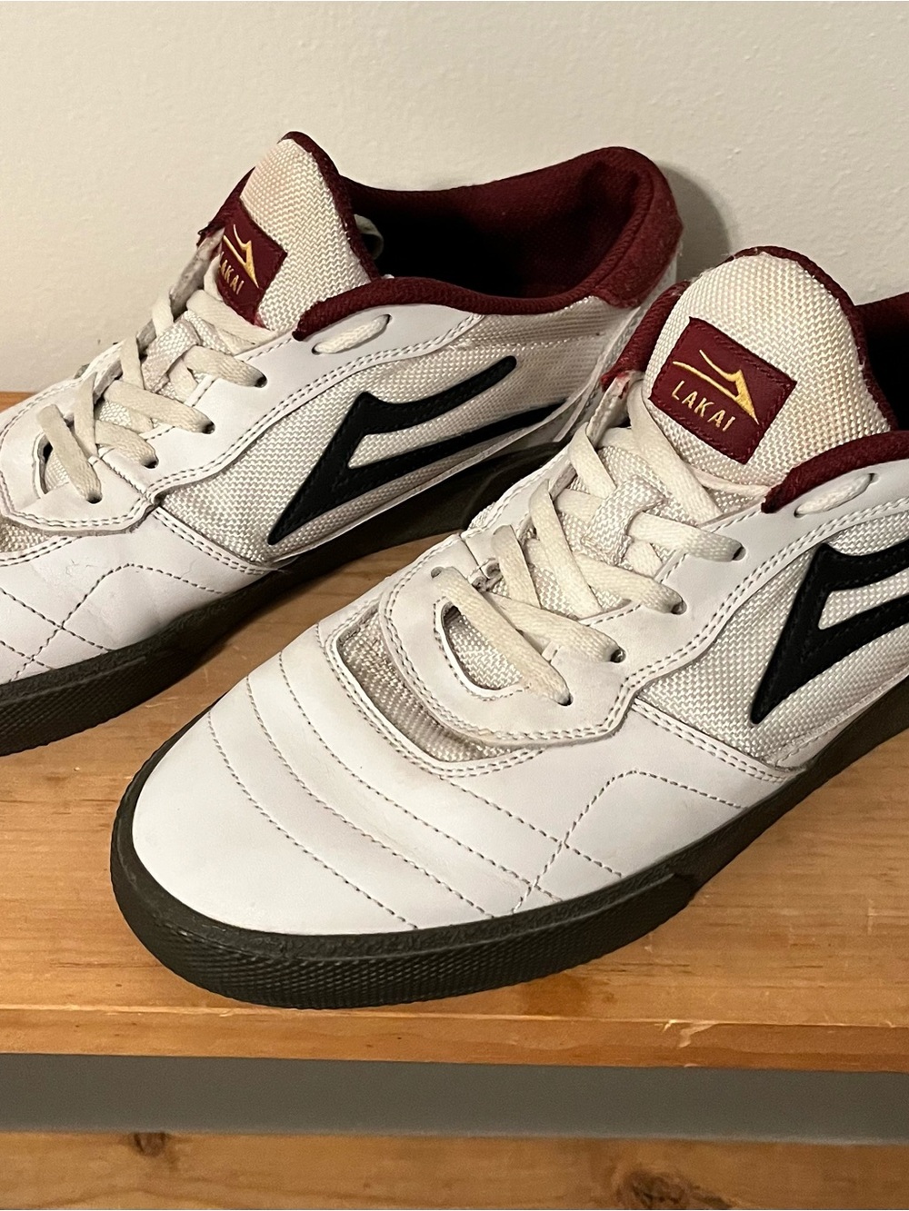 Lakai Men’s White & Burgundy Skate Sneakers